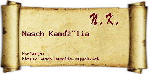 Nasch Kamélia névjegykártya